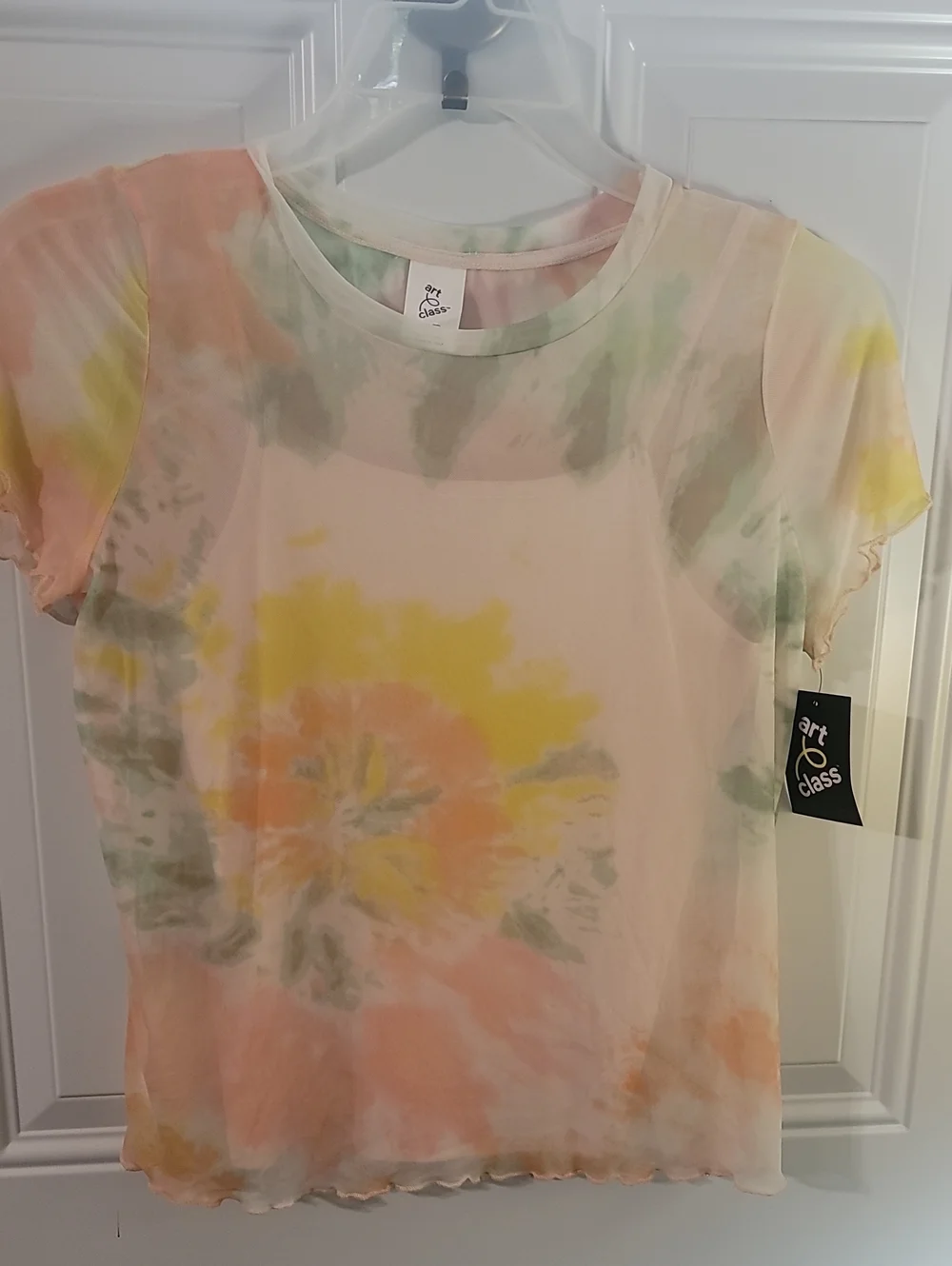 art class Pastel Tie-Dye Tee in Yellow, Peach, Sage